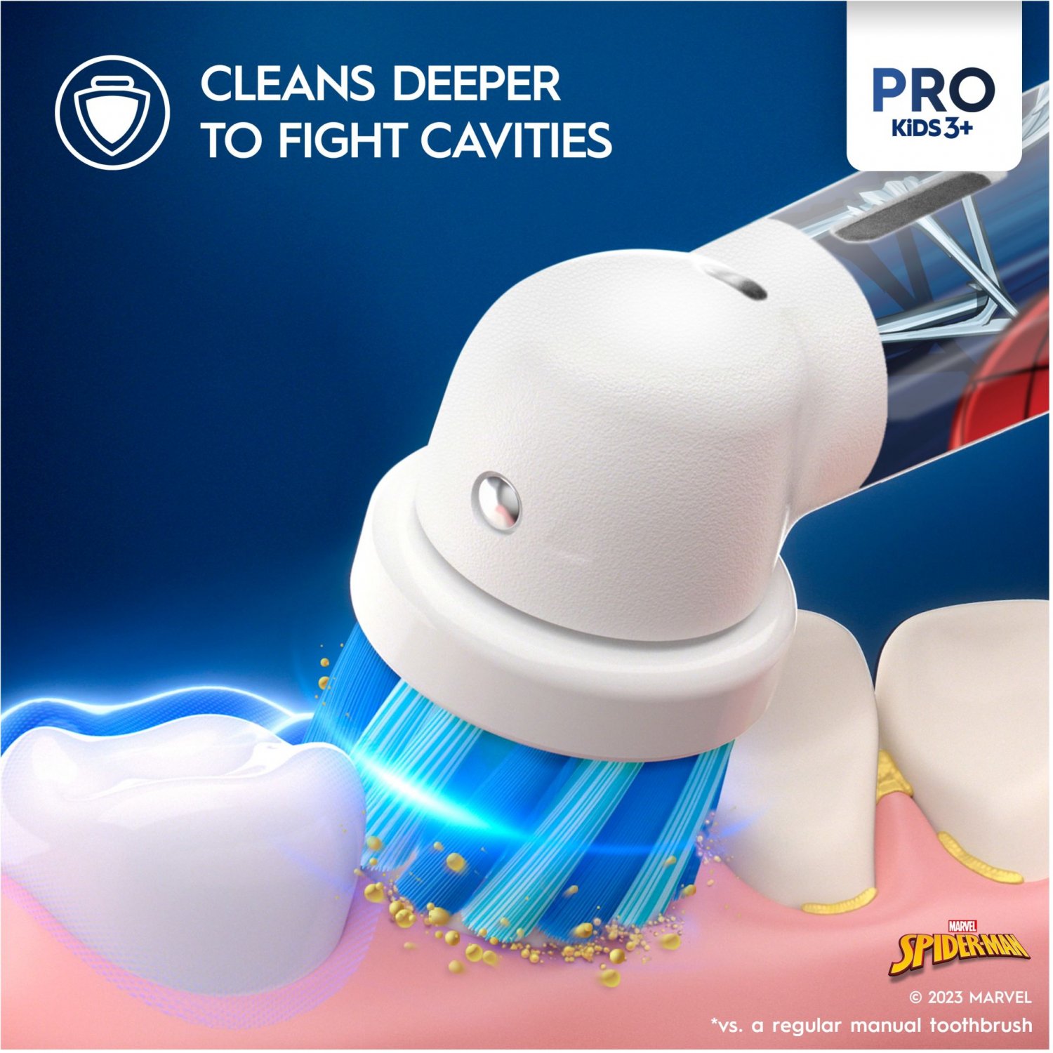 Elektrinis dantų šepetėlis vaikams Oral-B D103.413.2K Vitality PRO Kids 3+ Spiderman - 5
