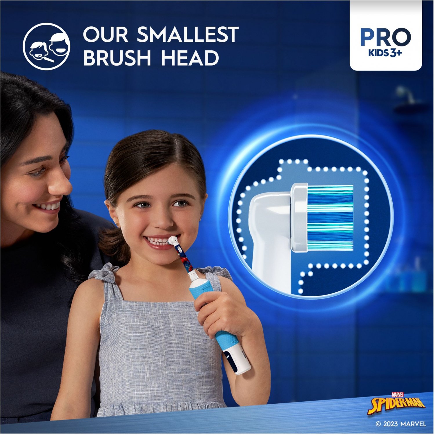 Elektrinis dantų šepetėlis vaikams Oral-B D103.413.2K Vitality PRO Kids 3+ Spiderman - 4