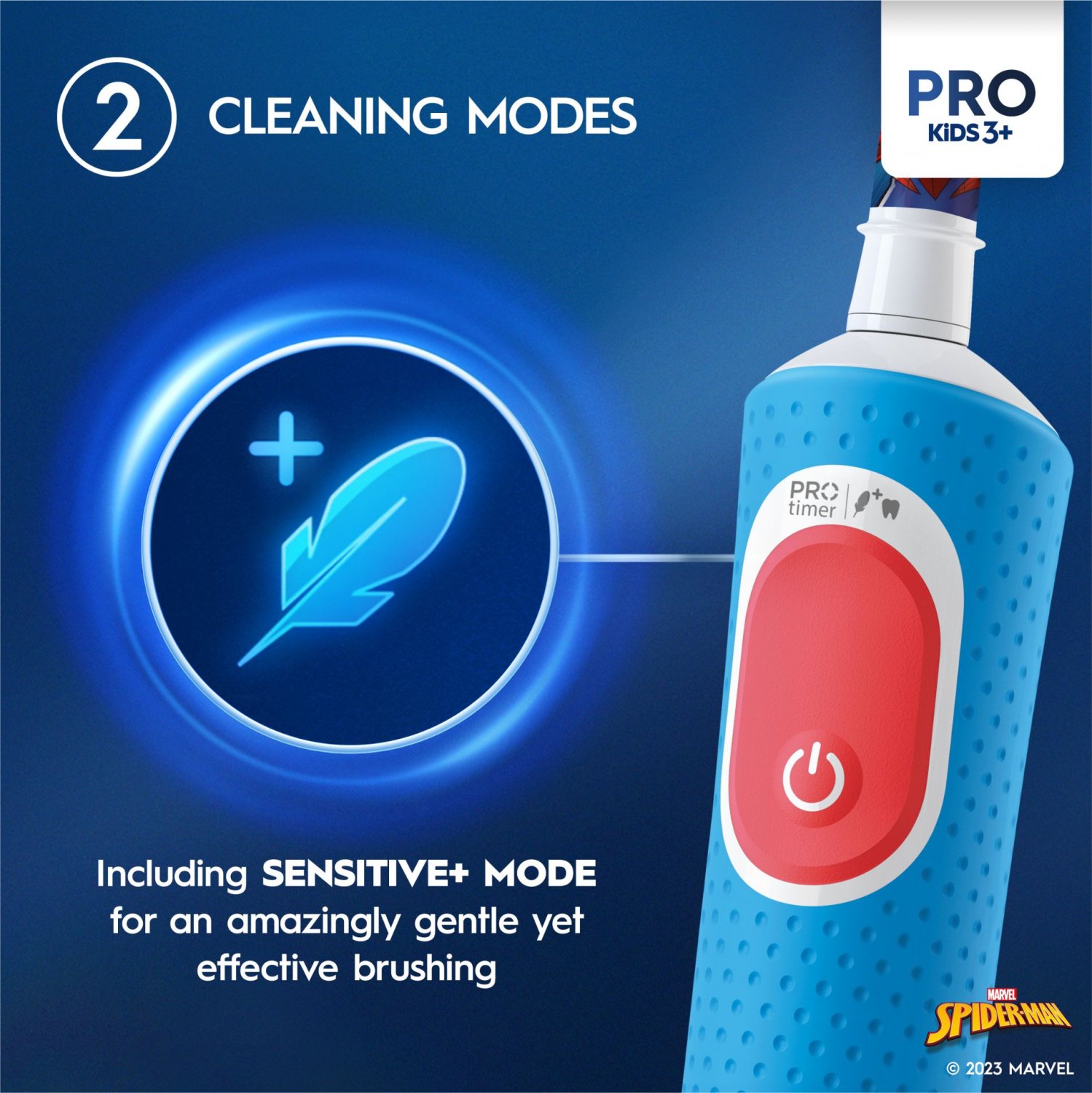 Elektrinis dantų šepetėlis vaikams Oral-B D103.413.2K Vitality PRO Kids 3+ Spiderman - 6