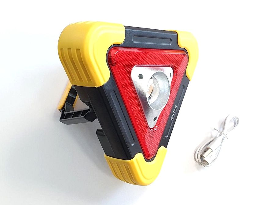 LED žibintuvėlis ENTAC,IP44,5W,300lm,pakraun., saulės ir USB,trikampio f., avarinio ženklo funkcija - 4