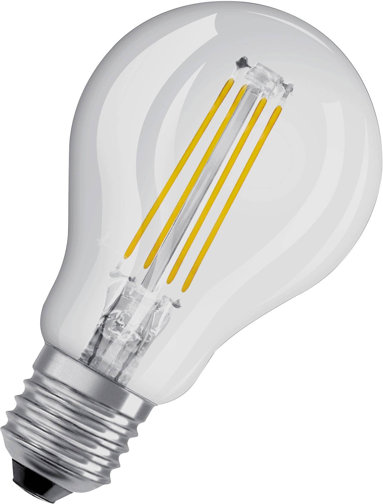 LED lemputė OSRAM Filament, E27, P40, burbuliuko formos, 4,8W, 2700K, 470 lm, dim, skaidri