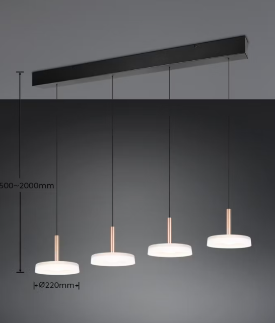 Lubinis LED šviestuvas TRIO CELESTE 4x7,5W 3000K 4x750lm aukščio reguliavimas 115x22x200cm - 3