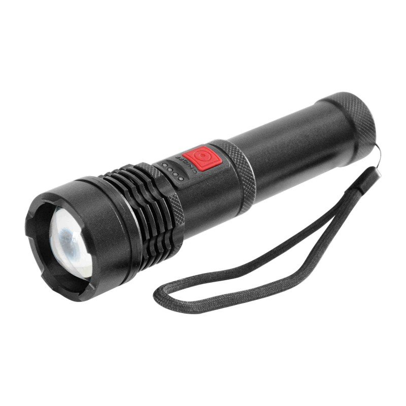 Pakraunamas LED žibintuvėlis VIRONE Tactical, 12W, 800lm, pakraunamas USB, juodos spalvos