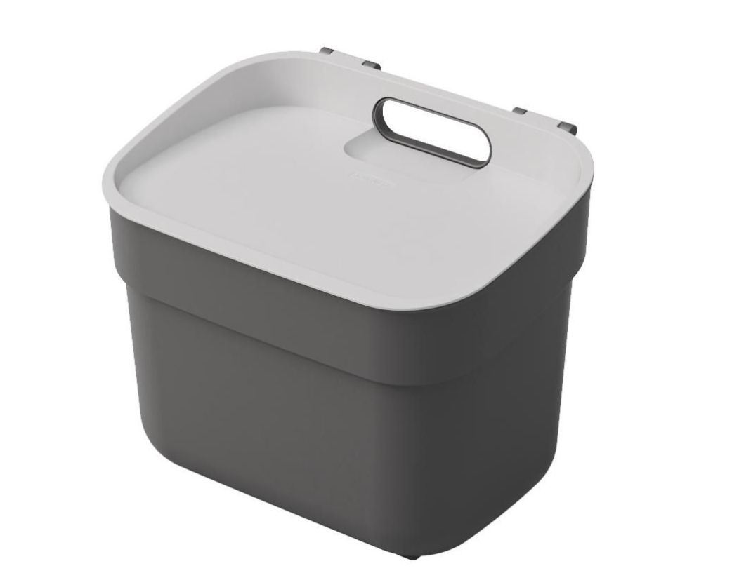 Šiukšlių dėžė CURVER READY, pilkos sp., 25 x 18,6 x 20,3 cm, 5 l-0