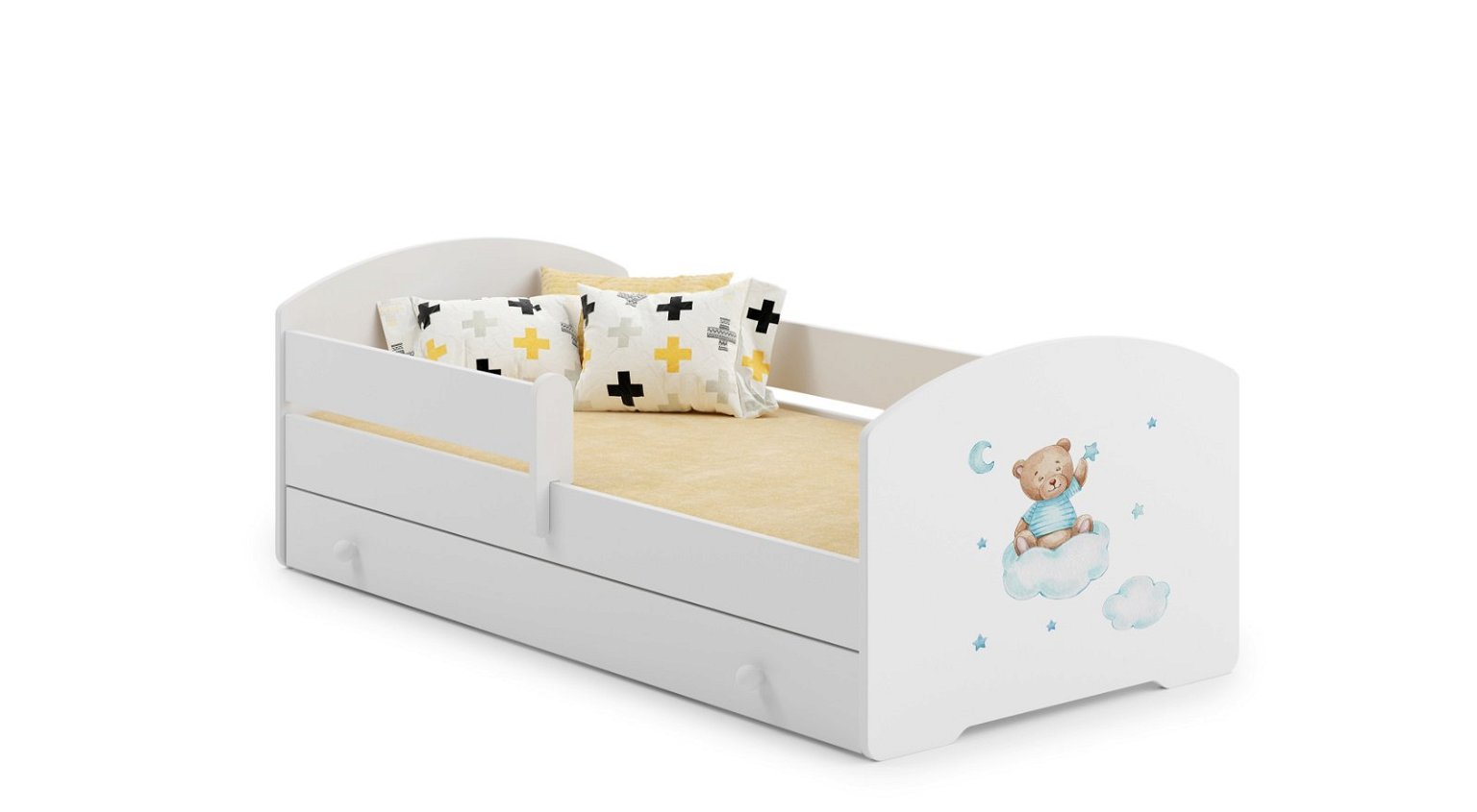 Vaikiška lova su stalčiumi LUK Bar Bear, 140x70 cm