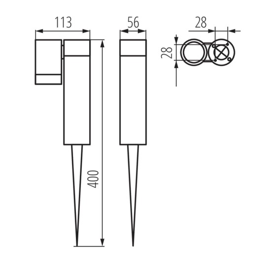 Įsmeigiamas lauko šviestuvas KANLUX USTI SP, IP54, GU10, max 7W, juodos sp 11,3x5,6x40cm - 4