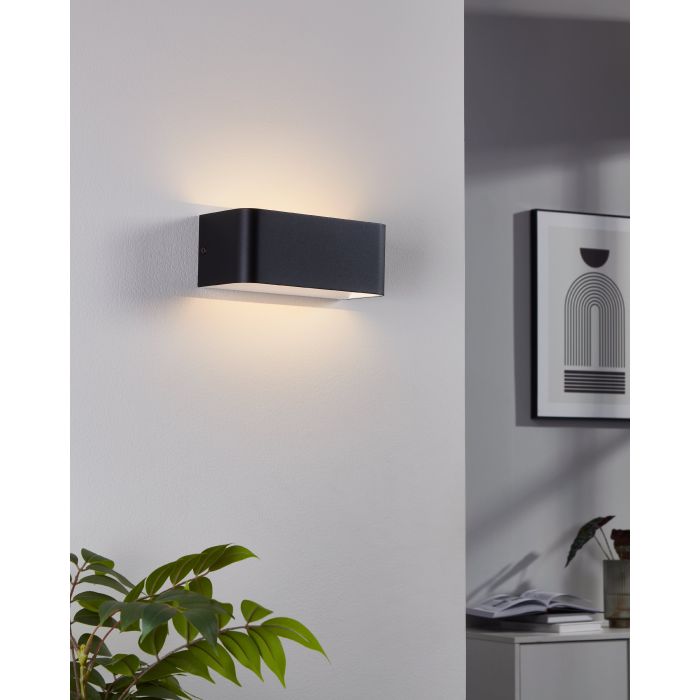 Sieninis LED šviestuvas EGLO SANIA 4, 10 W, 1300 lm, 3000 K, juodos sp, 20 x 8 x 9 cm-1