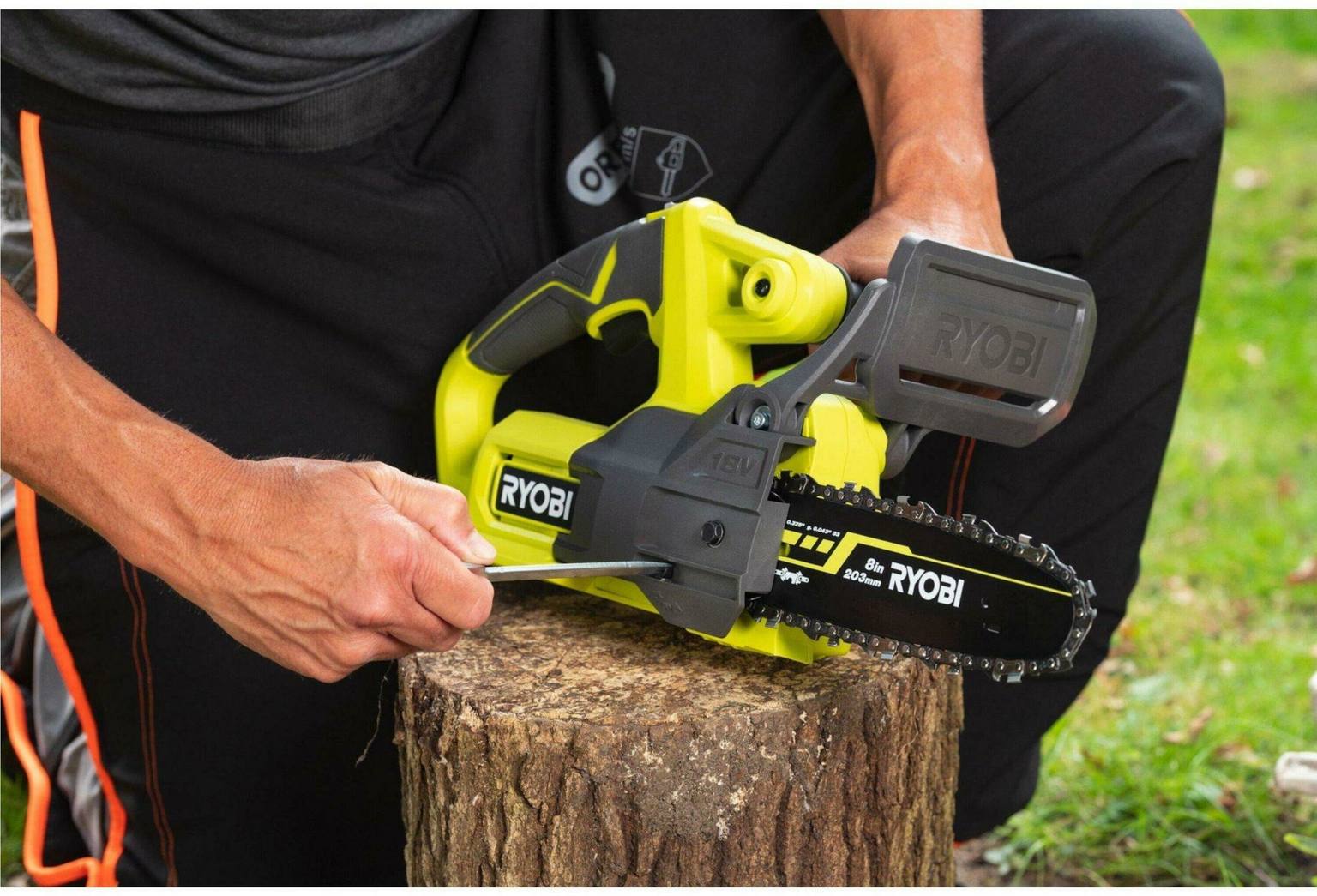 Kompaktiškas grandininis pjūklas RYOBI RY18CS20A-0, 18 V (be akum. ir krov.) - 5