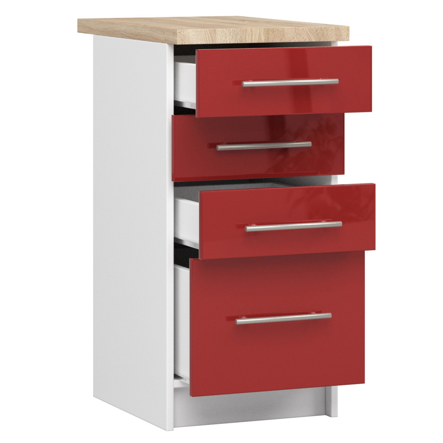 Virtuvės spintelė OLIVIA S 40 cm, balta/raudona - 2