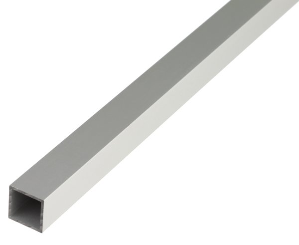 Aliumininis kvadratinis profiliuotis, anoduotas, sidabrinės sp., 473525, 15 x 15 x 1,0 x 1000 mm