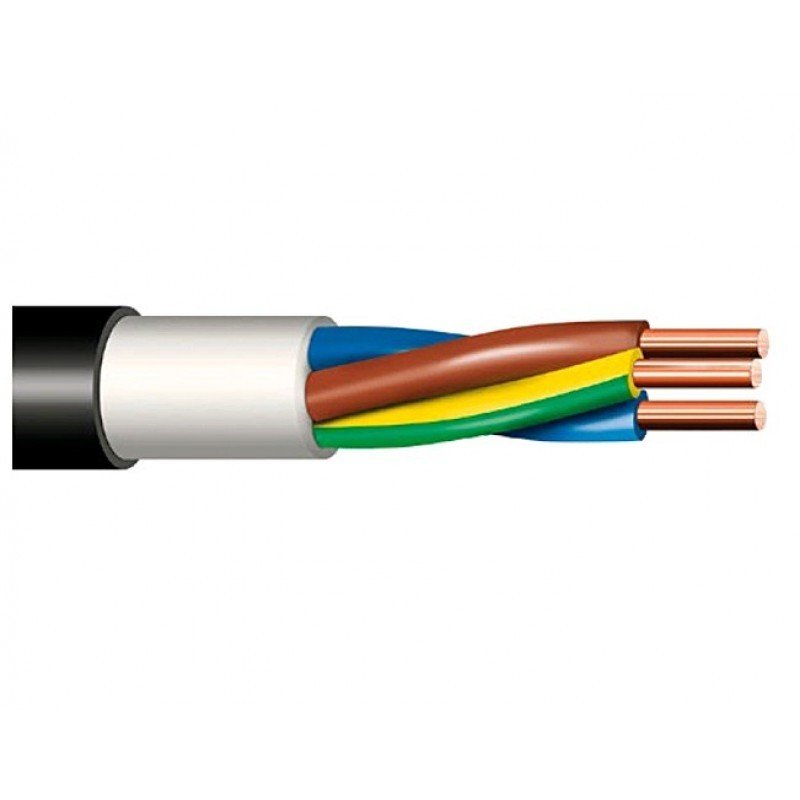 Instaliacinis kabelis CYKY, 3 x 1,5 mm ELPAR, 100 m., juodos sp.