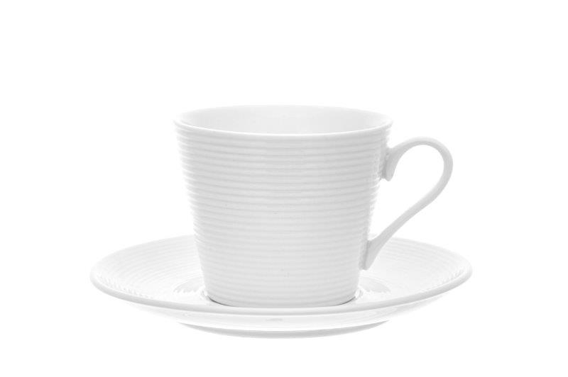 Porcelianinis puodelis su lėkštute MAKU, baltos sp., 200 ml-0