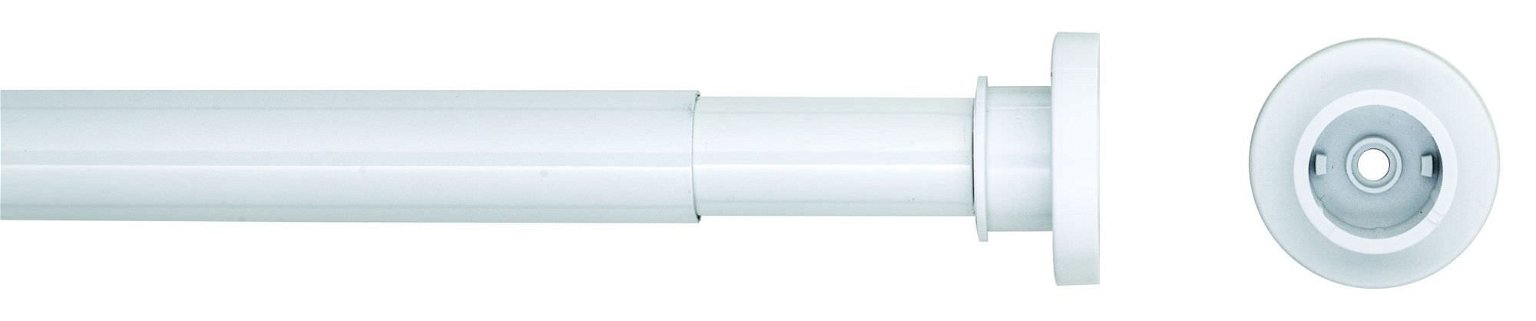 Vonios užuolaidų karnizas, teleskopinis, baltos sp., 22 mm, 75-125 cm