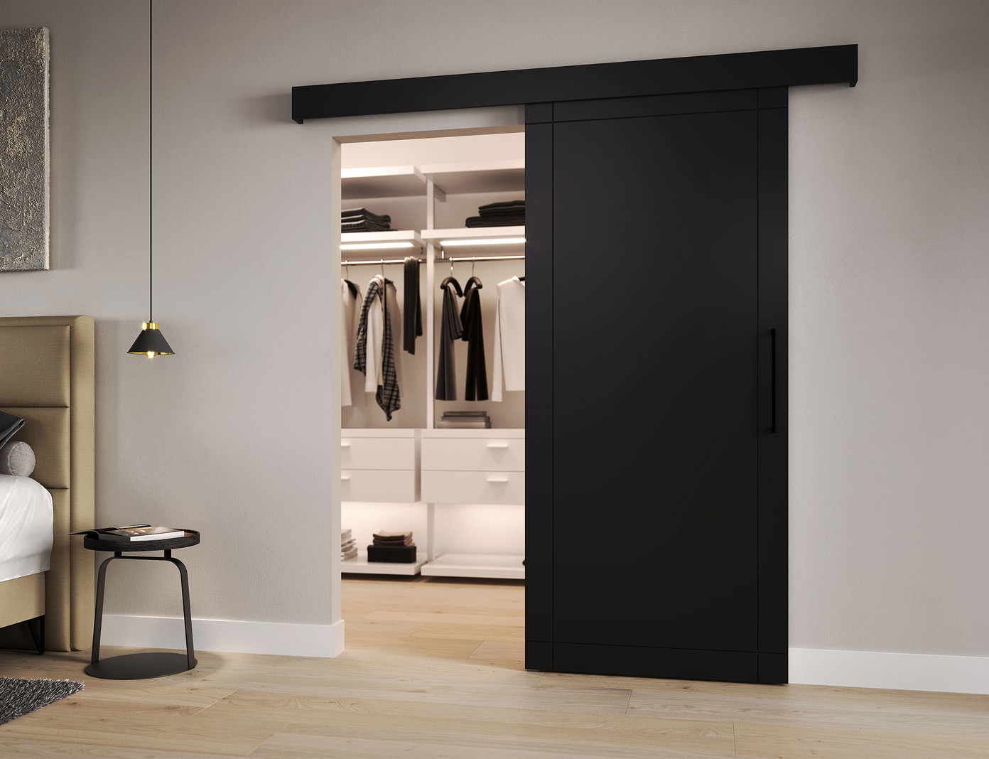 Stumdomos durys Charlise 90 x 204 cm, juoda - 5