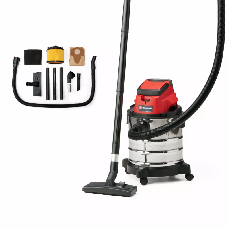 Akumuliatorinis dulkių siurblys EINHELL TC-VC 18/20 Li S-Solo, 18 V, 80 mbar, 20 l, be akumuliator.-0