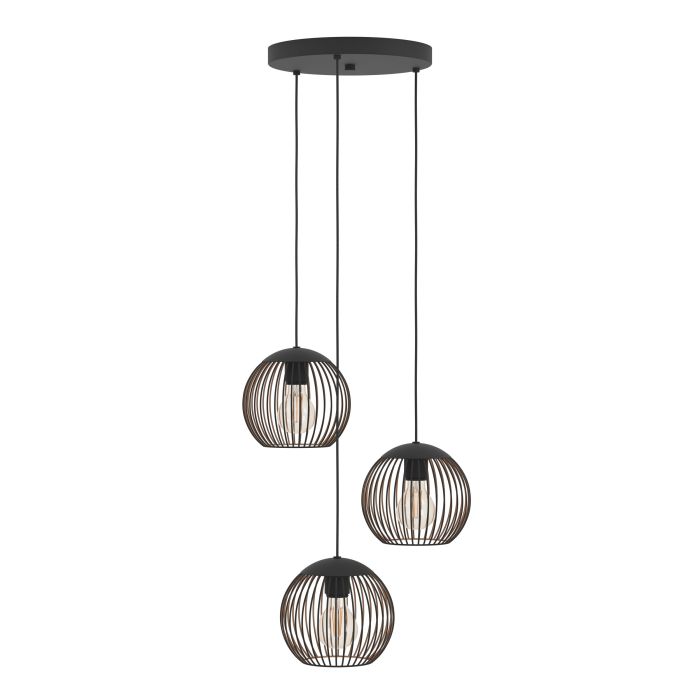 Pakabinamas šviestuvas EGLO ALMANZORA, E27, 3x60W, juodos sp., Ø46,5x130cm - 4