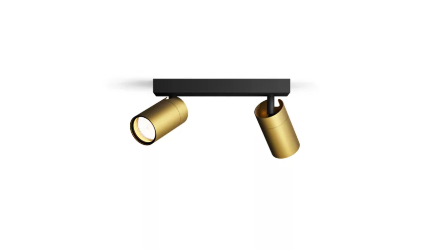 Taškinis LED šviestuvas PHILIPS IDRIS, IP44, 2xGU10, max 2x5W, žalvario sp., 8,3x24x12cm-0