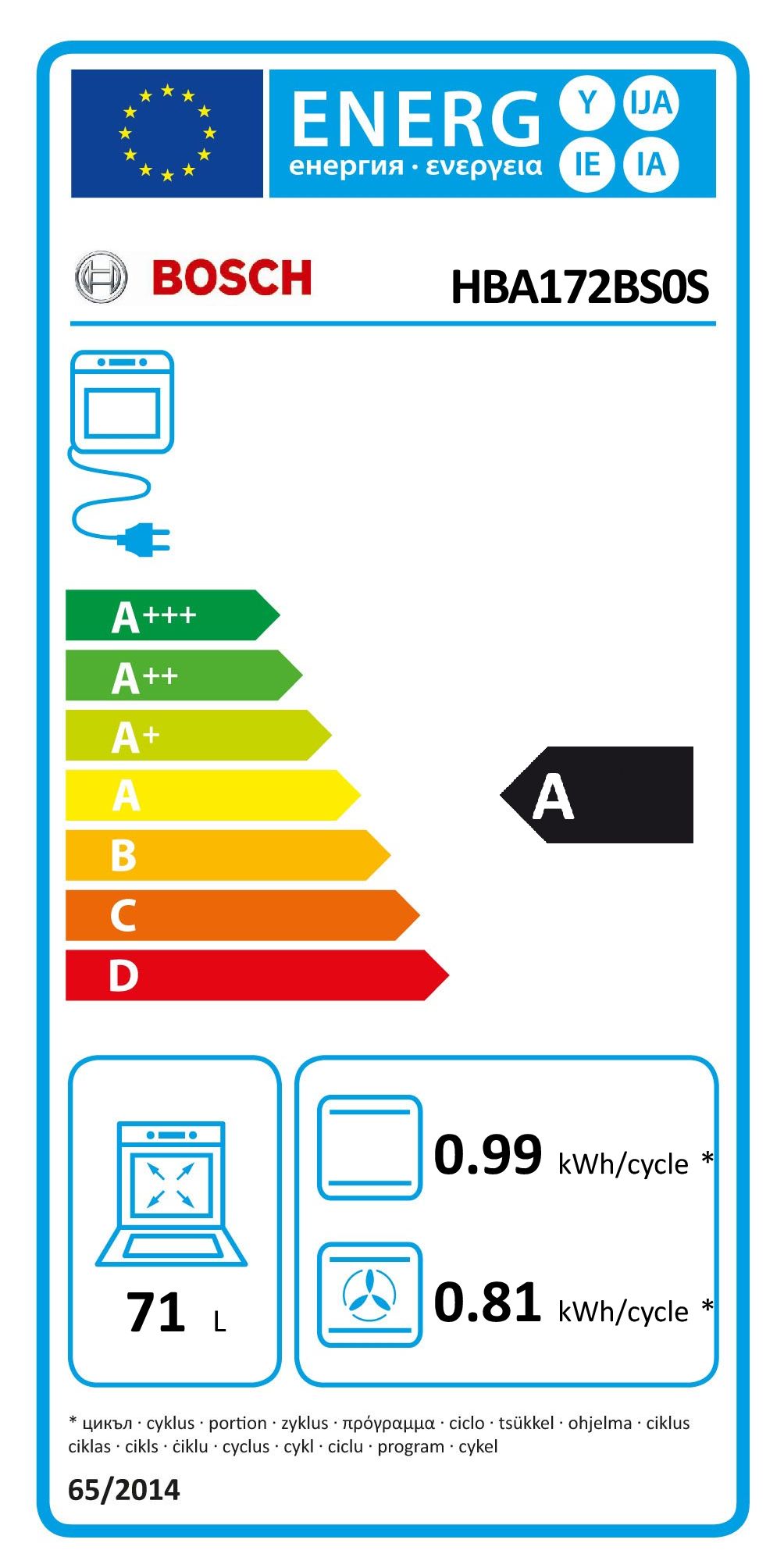 Įmontuojama orkaitė Bosch HBA172BS0S - 6