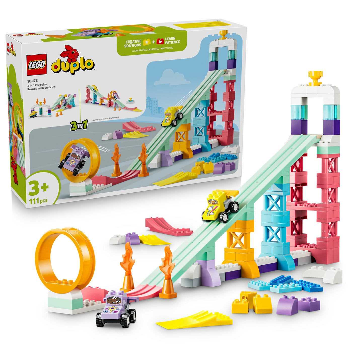 Konstruktorius LEGO Duplo Town 3 In 1 Creative Ramps With Vehicles