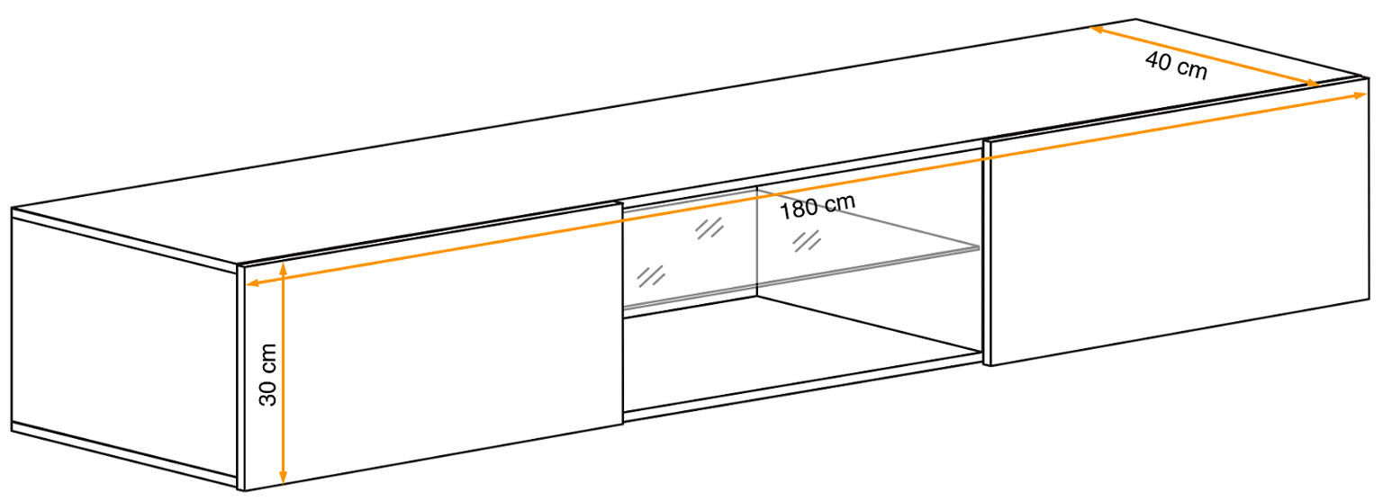 TV spintelė Switch RTV 3 su LED apšvietimu, juoda - 5