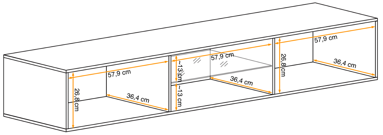 TV spintelė Switch RTV 3 su LED apšvietimu, juoda - 3