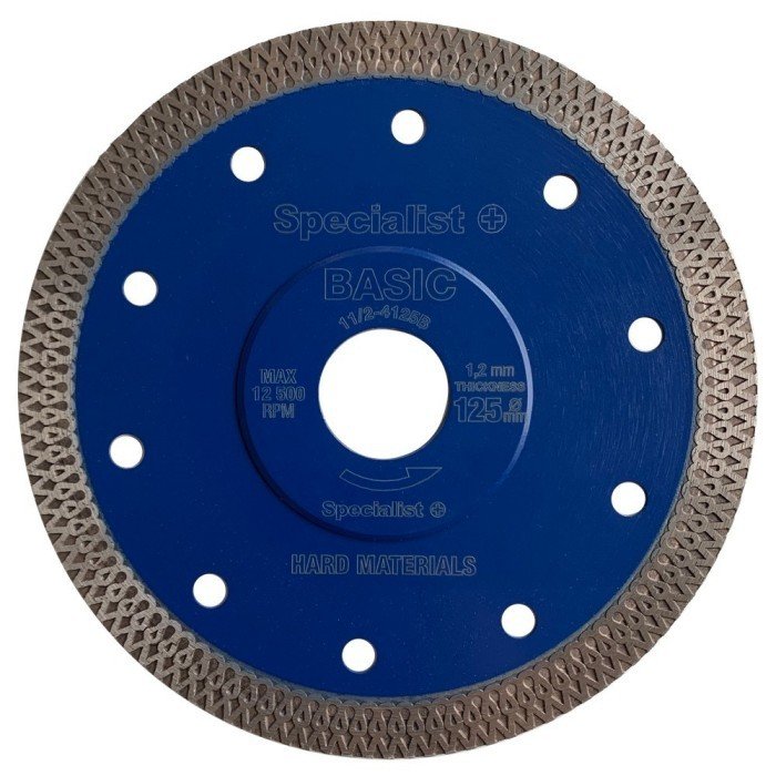 Deimantinis pjovimo diskas SPECIALIST+ Britva Basic, 125 x 1,2 x 22 mm, keramikai, akmens masei, 3 vnt - 2