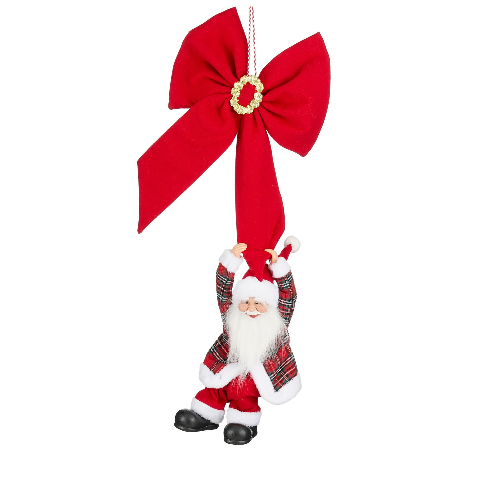 Kalėdinė dekoracija SANTA BOW, judanti, su muzika, 3 x AA (neįeina), 38 x 15 x 90 cm