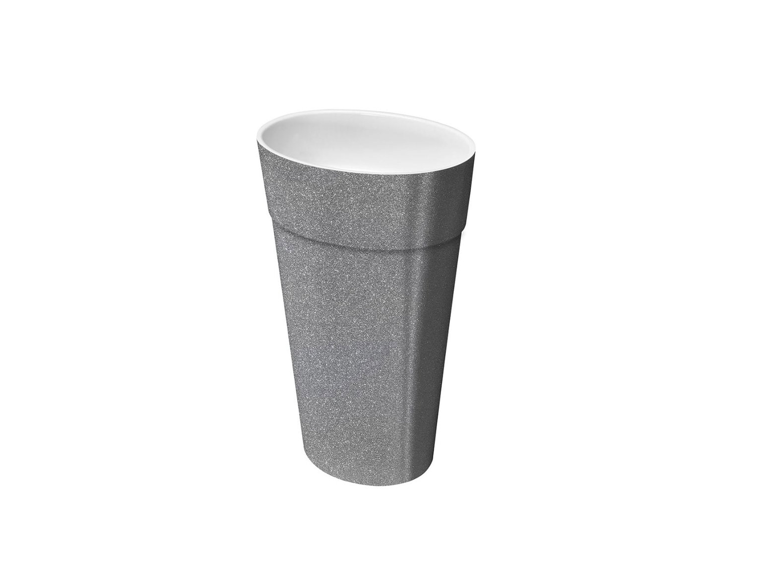 Besco Uniqa Glam Silver akmens masės praustuvas su koja, su Klik-klak White - 4