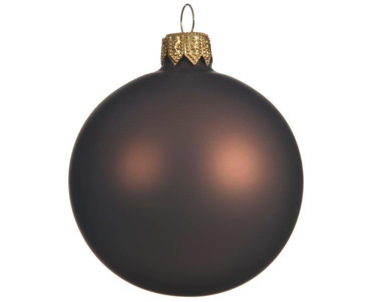 Kalėdinis eglės žaisliukas, tamsiai rudos sp., 8 cm, 6 vnt.