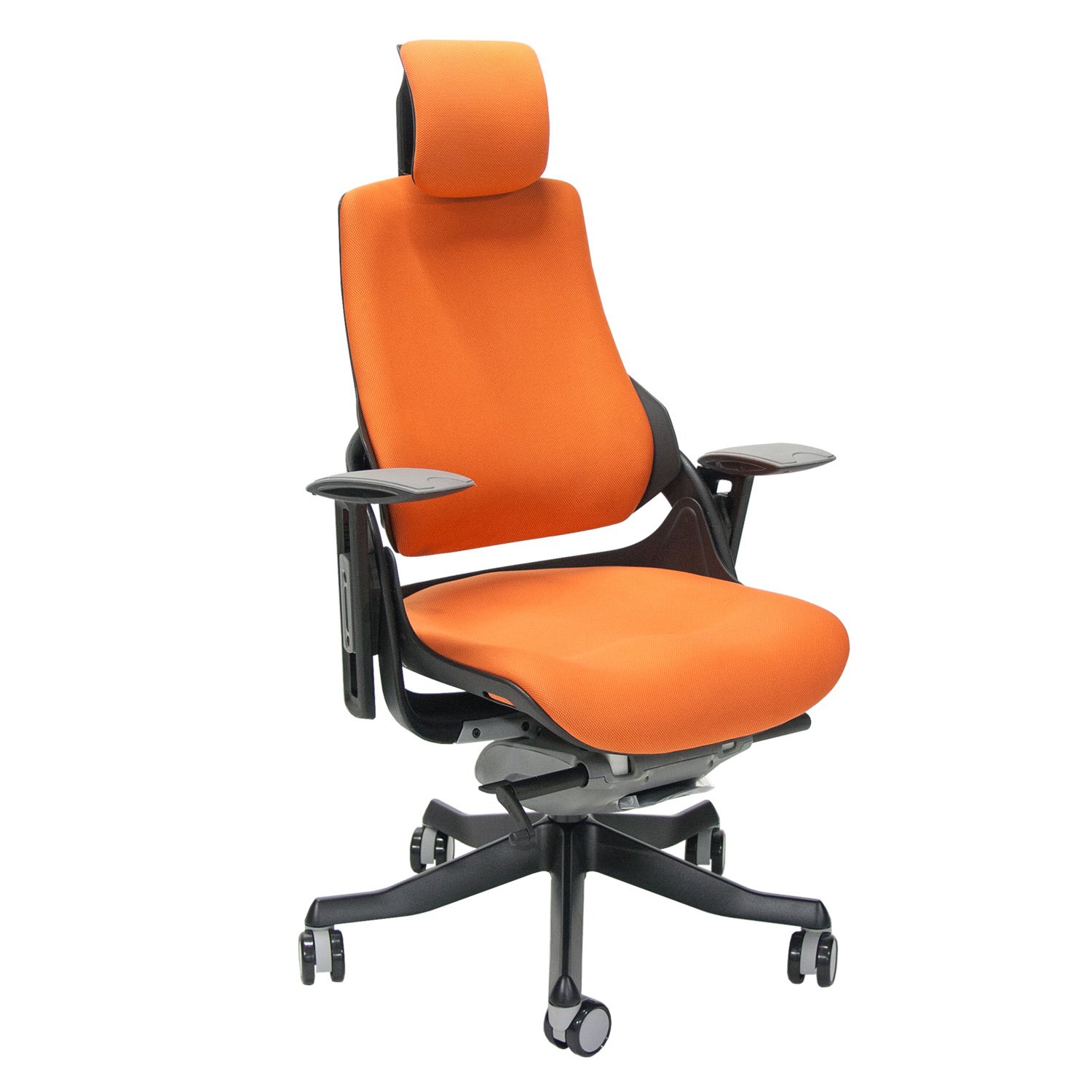 Biuro kėdė  WAU su galvos atrama, 65x49x112-129 cm, oranžinė
