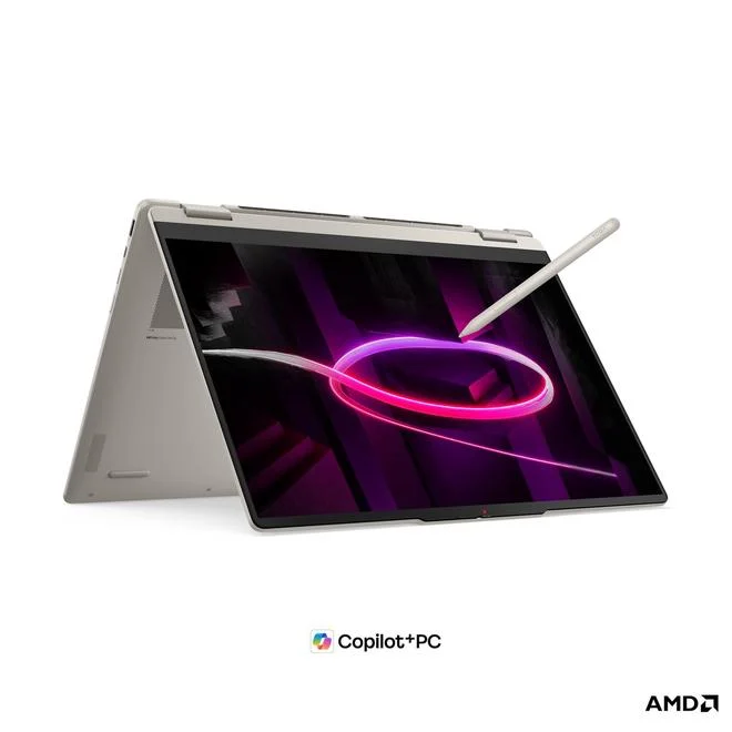 Nešiojamas kompiuteris Lenovo Yoga 7 2-in-1 16AGP11, 16GB RAM, AMD Ryzen AI 5 435, AMD Radeon 840M, 512GB SSD, 16" 1920x1200 jutiklinis, šviesiai smėlio - 6