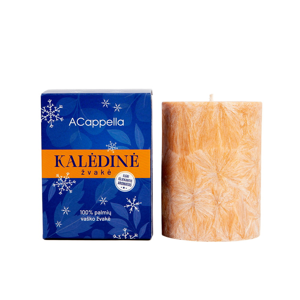 Kvepianti žvakė ACAPPELLA, 100% palmių vaško, meduolių kvapo-0