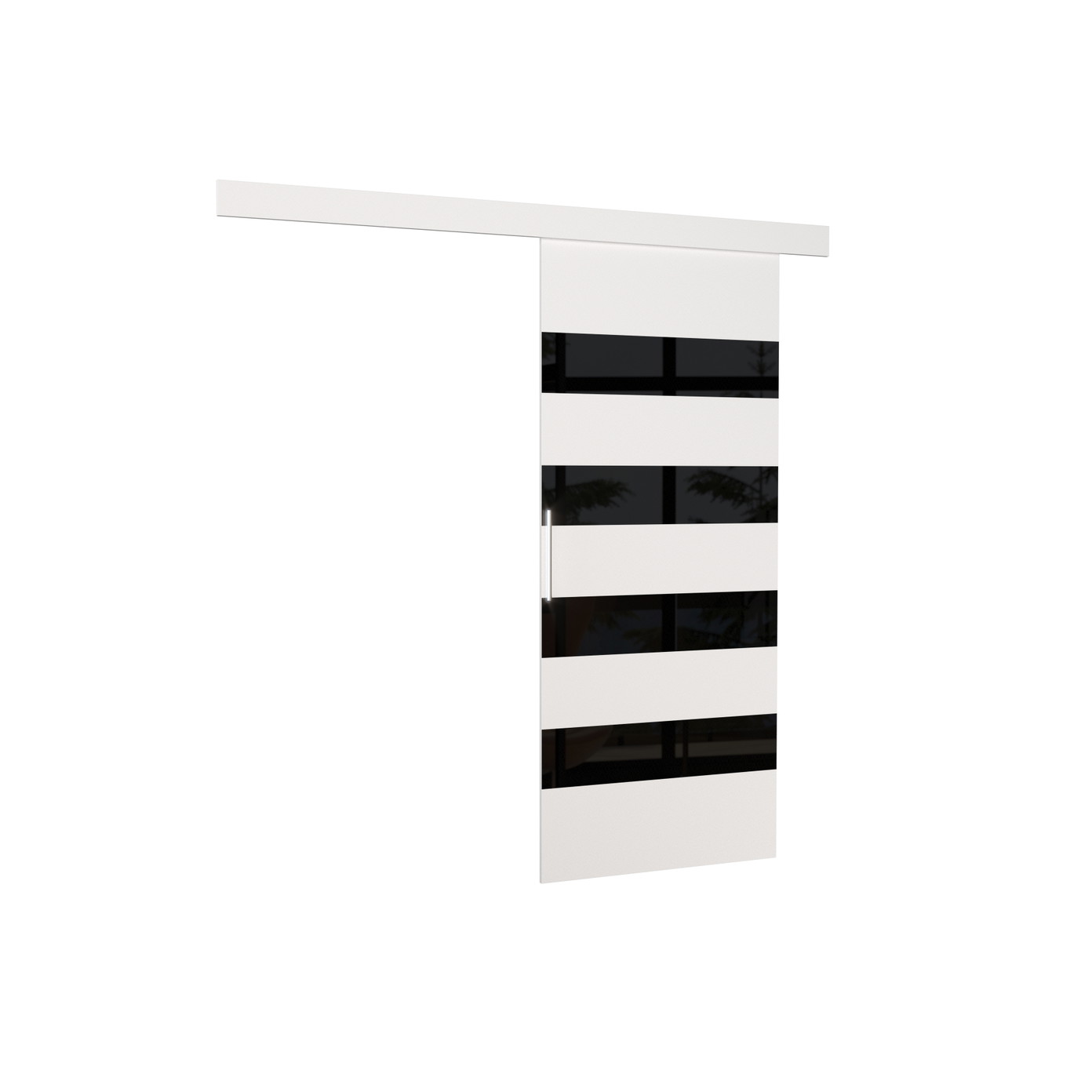 Stumdomos durys MILOU 96, 96 x 205 cm, balta/juoda-1