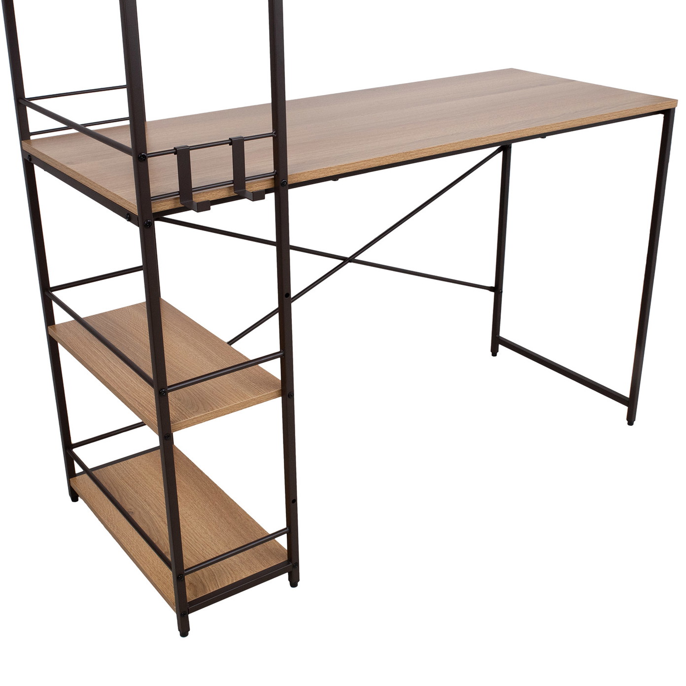 Rašomasis stalas STUDY, 120x51x120 cm, ąžuolo/ruda - 3