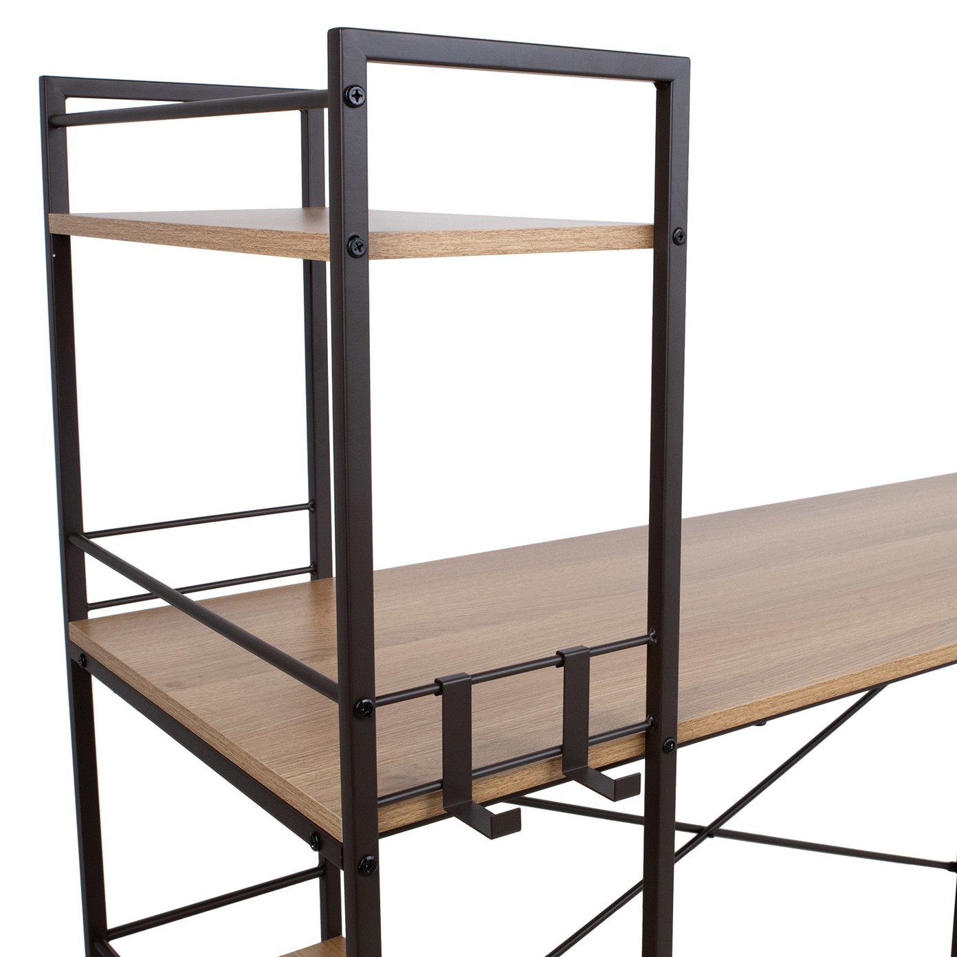 Rašomasis stalas STUDY, 120x51x120 cm, ąžuolo/ruda - 2