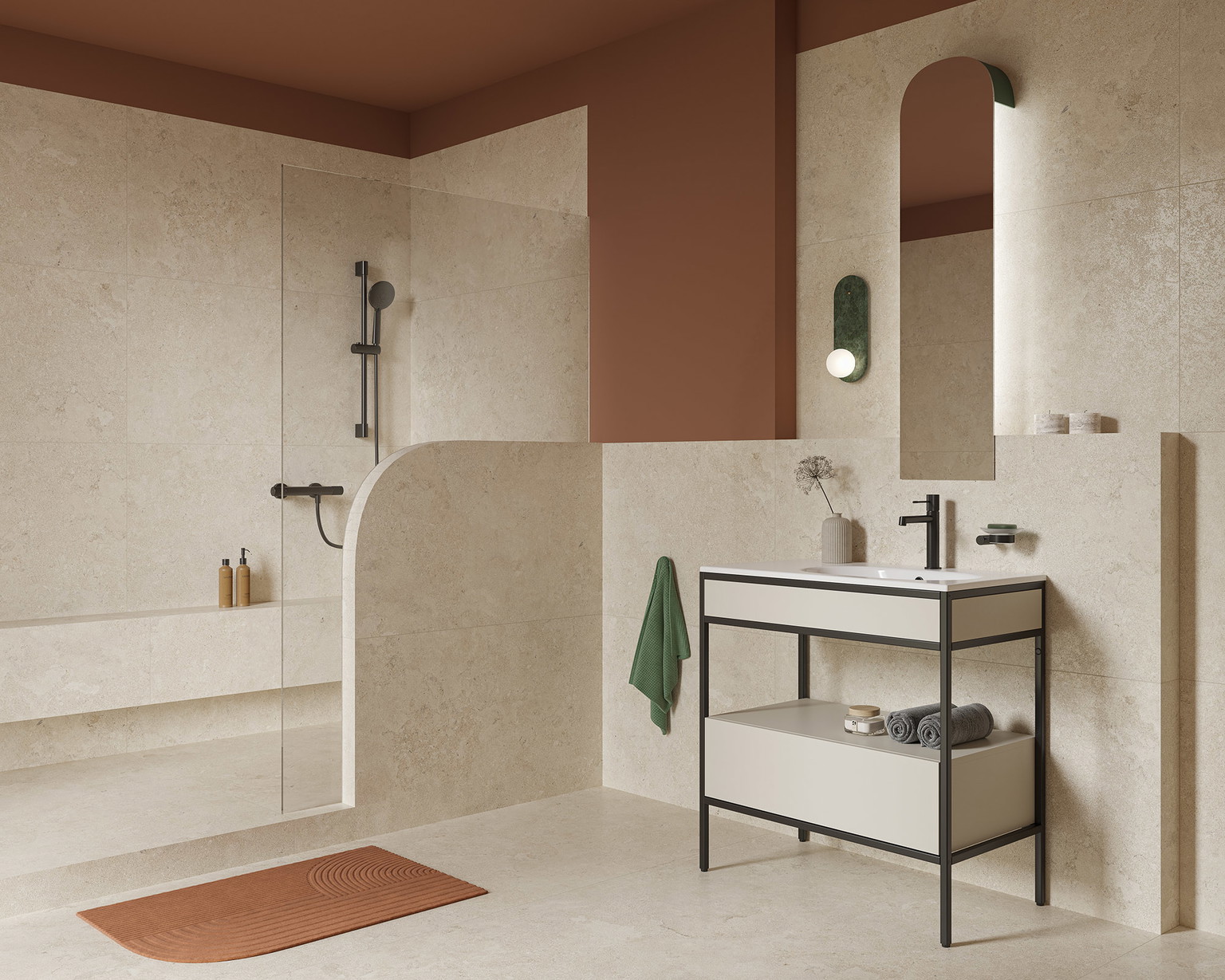 Akmens masės plytelės DUEVILLE LIGHT BEIGE matinės rekt., 59,8 x 119,8 cm-1