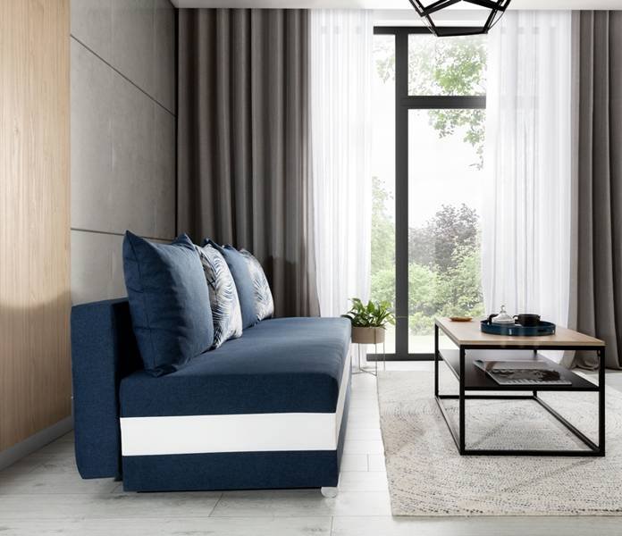 Sofa Calia, tamsiai mėlyna/balta - 6