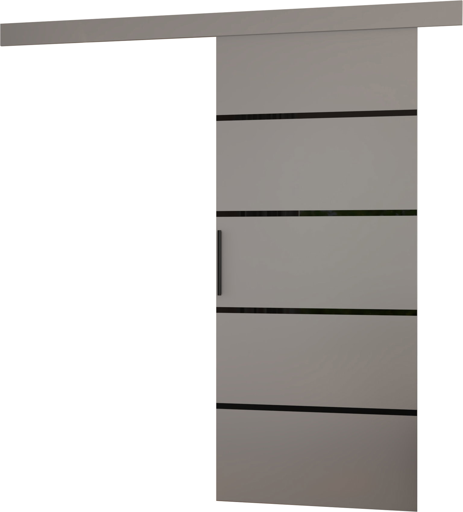 Stumdomos durys MUSCHU 86, 86 x 205 cm, pilka/juoda-1