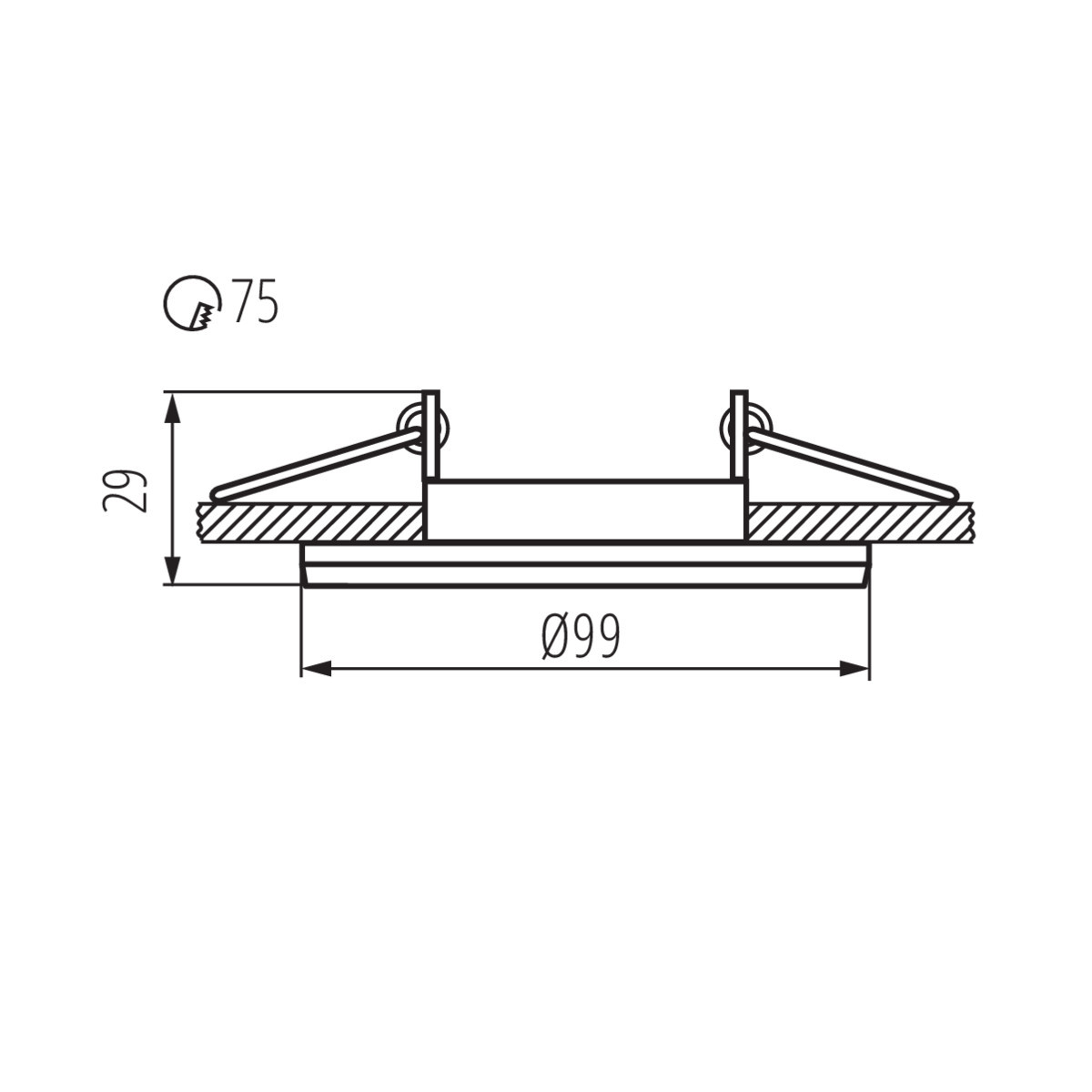 Įleidžiamas šviestuvas KANLUX COLIE DTO-W, 12 V, 10 W, GU5.3, apvalios f., baltos sp.-1