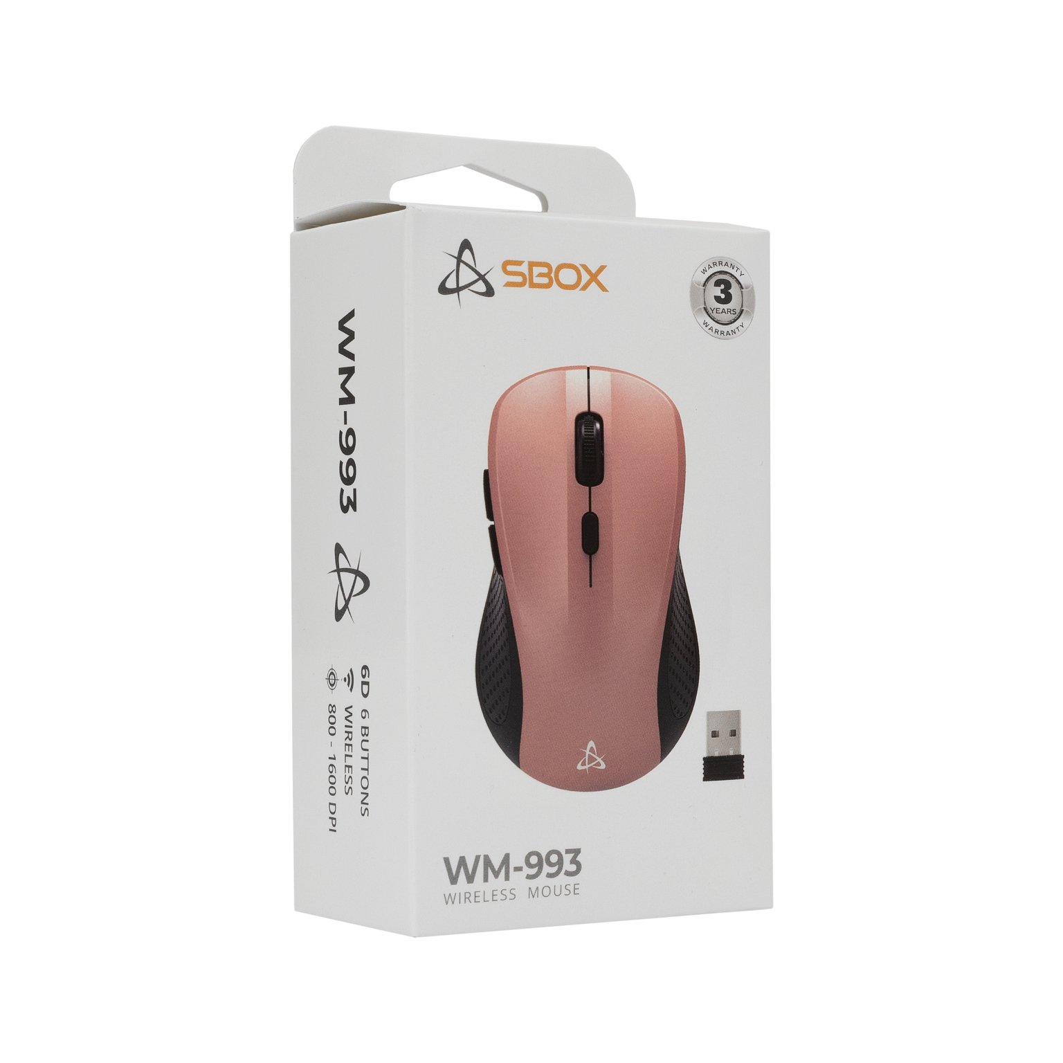 Kompiuterio pelė Sbox WM-993, rožinė - 6