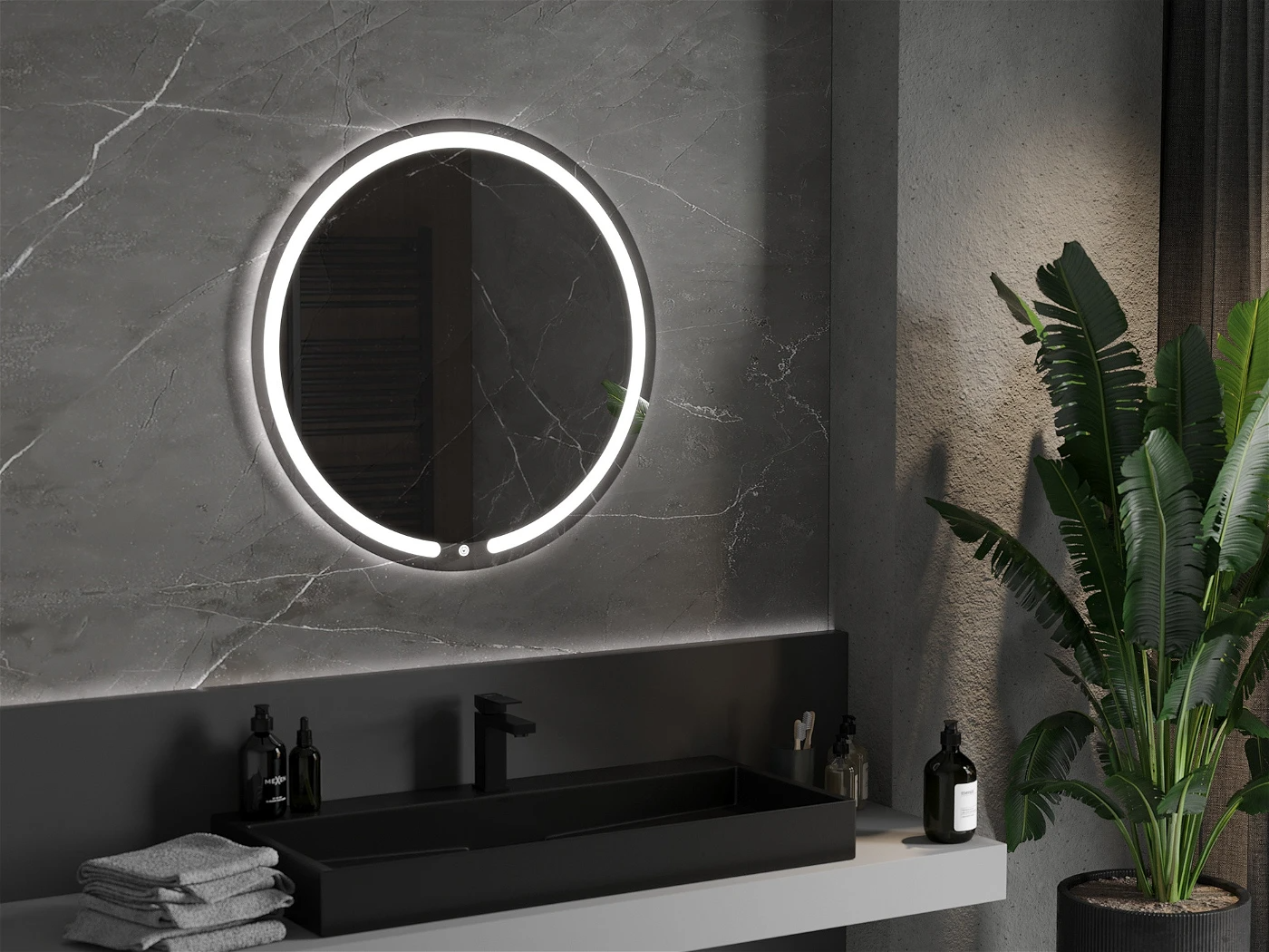 Vonios veidrodis Mexen Rose su LED apšvietimu ir šildymo kilimėliu, 80 cm - 2
