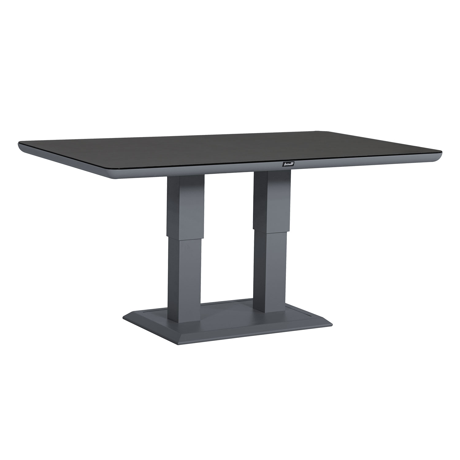 Lauko stalas su reguliuojamu aukščiu TOMSON 150 x 90 x 52-75 cm, tamsiai pilkas-0