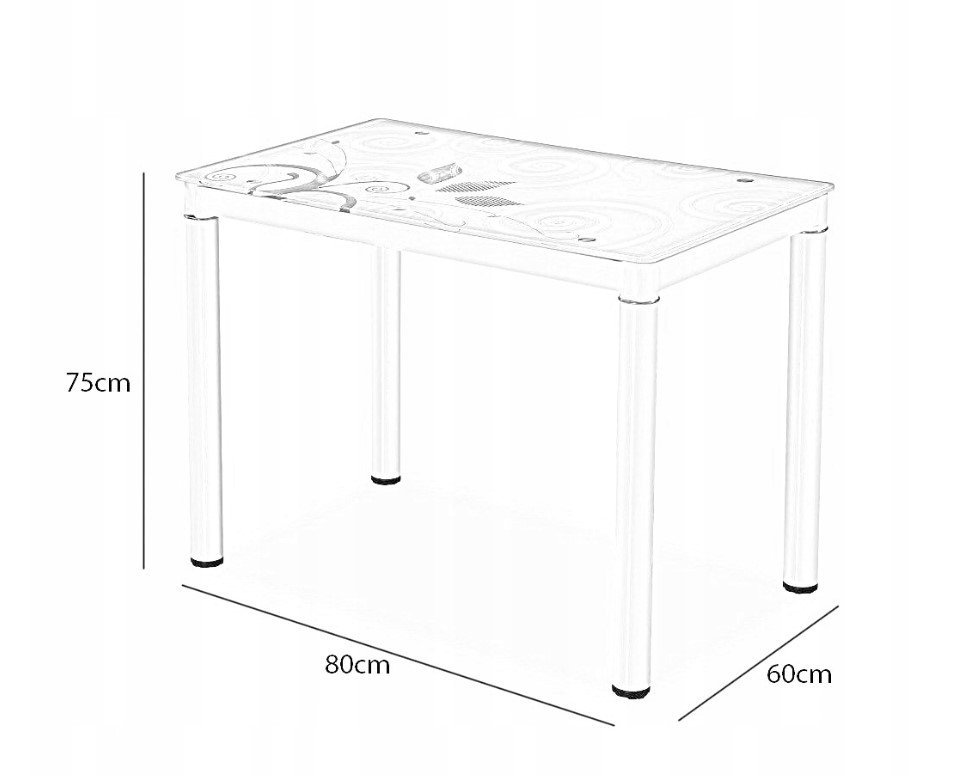 Valgomojo stalas DAMAR, 80 x 60 cm - 3