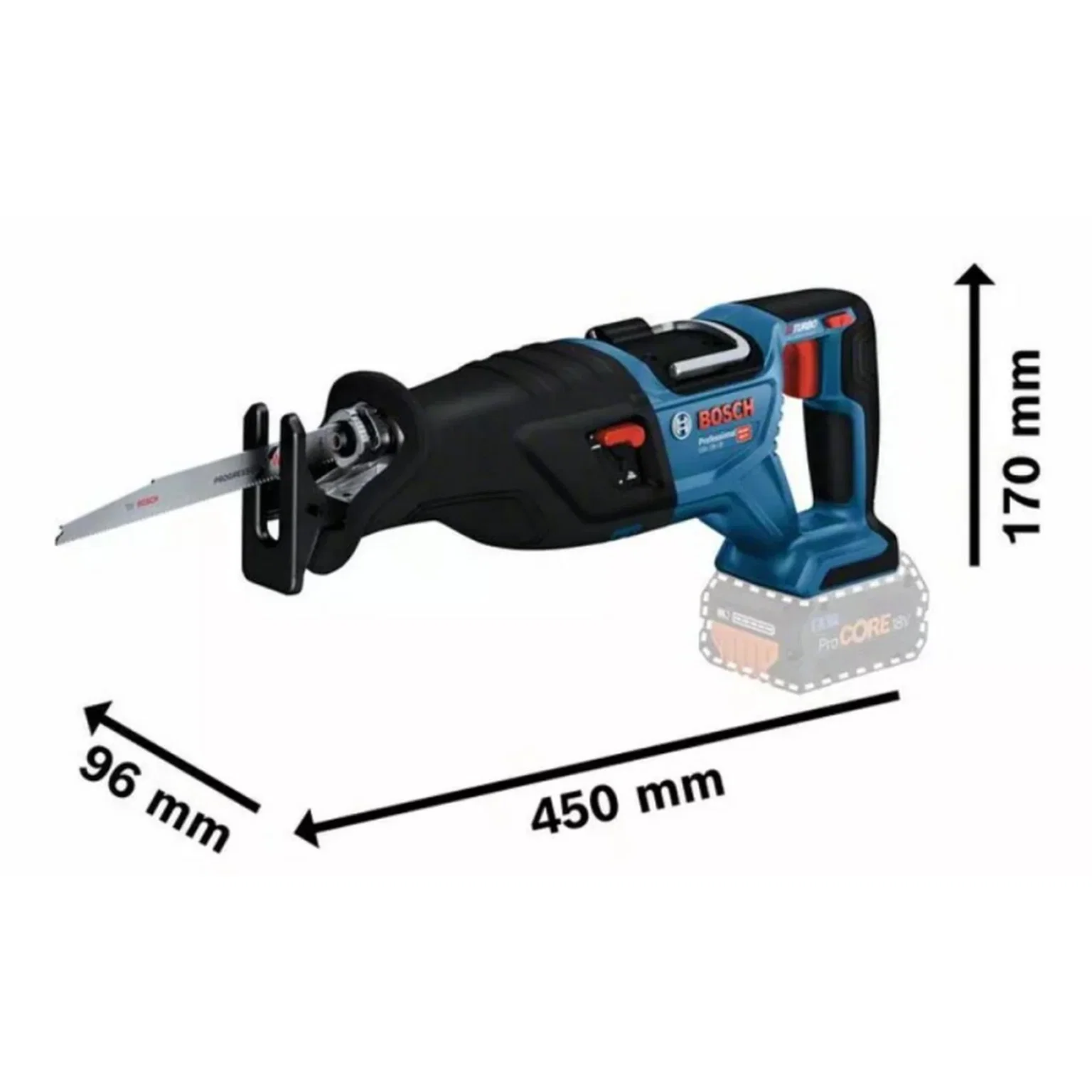 Akumuliatorinis tiesinis pjūklas BOSCH PRO GSA 18V-28 solo (be akum., su L-BOXX) - 3