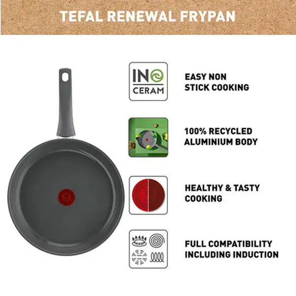 Keraminė keptuvė TEFAL RENEWAL, 24 cm-1