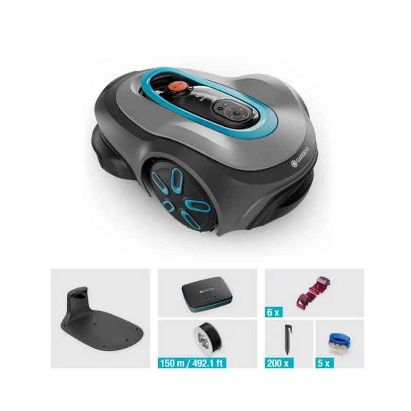 Vejos pjovimo robotas Gardena SMART SILENO MAX, iki 800 m², 18V/ 2.0Ah Li-Ion baterija-1