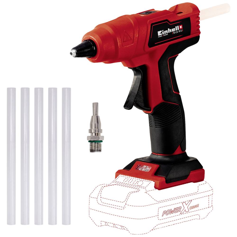 Akumuliatorinis klijų pistoletas EINHELL TE-CG 18 Li-Solo, 18 V, 11 mm, be akumuliatoriaus - 1