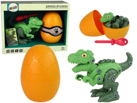 Konstrukcinis rinkinys - dinozauras Tyrannosaurus Rex su kiaušiniu, žalias - 2