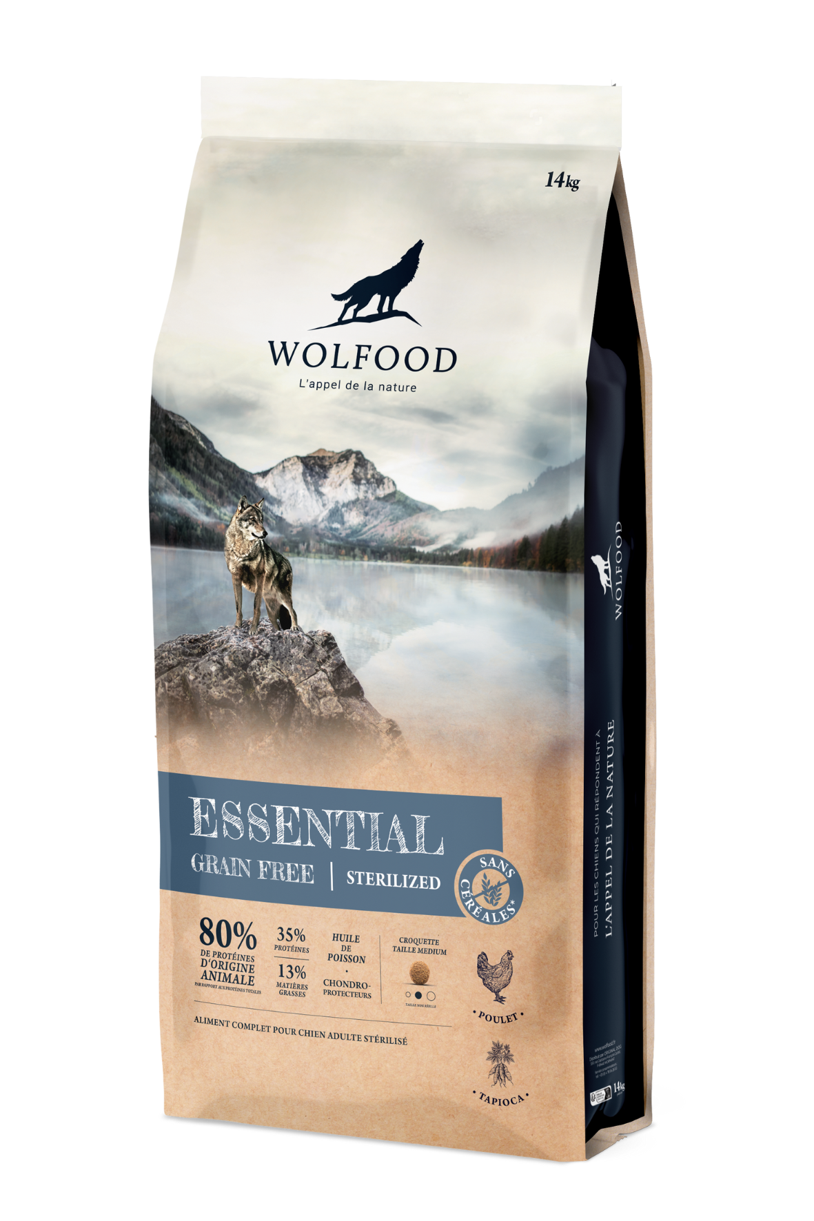 Sausas šunų ėdalas WOLFOOD Essential GF Sterilized, 14 kg-0