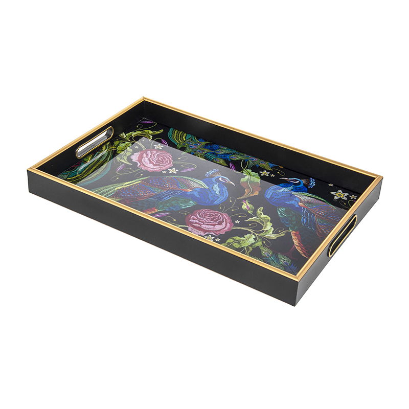 Dekoratyvinis stiklinis padėklas EDEN, 45 x 30 x 4,5 cm-1